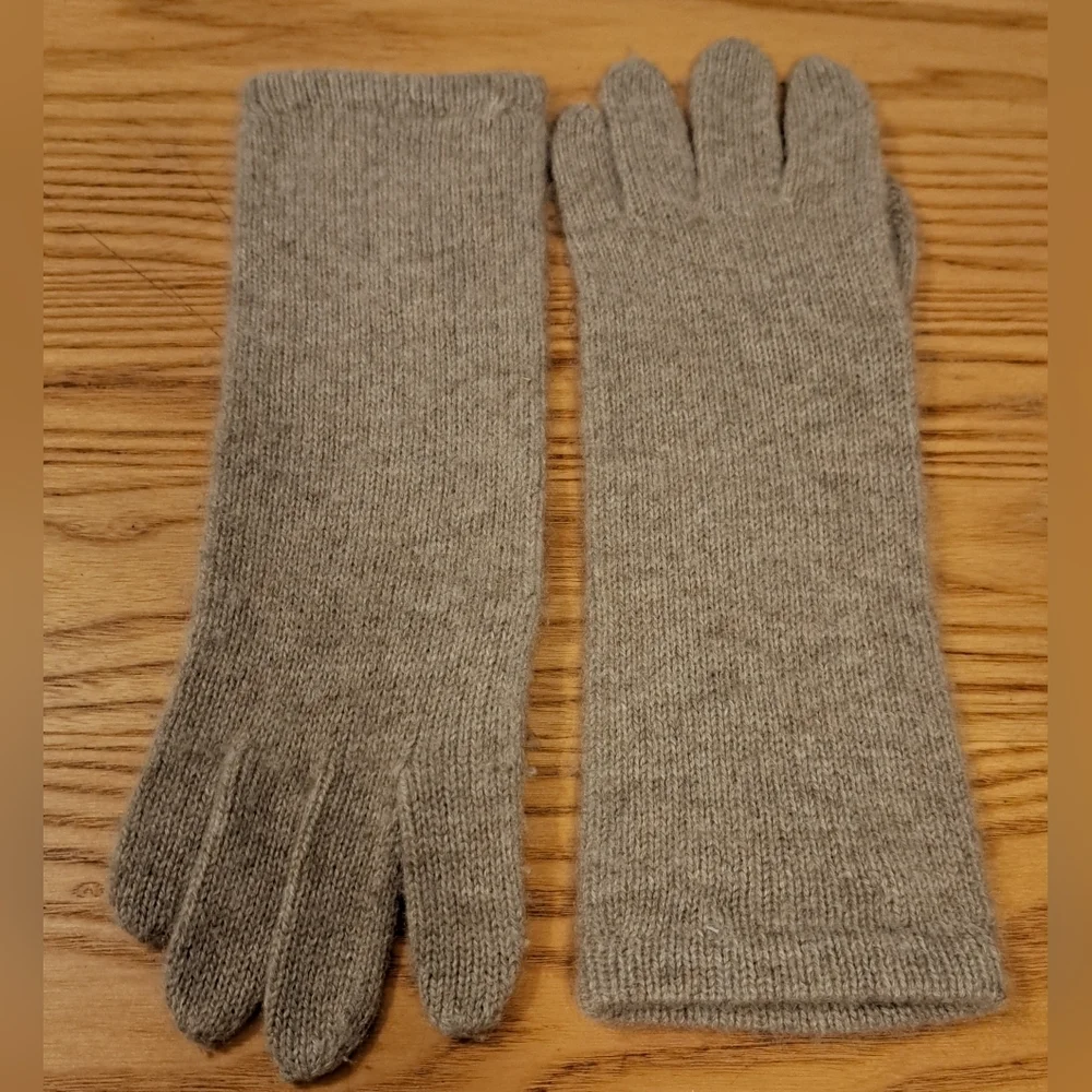 EUC Hannah Rose Beige Cashmere Casual Neutral Winter Snow Touch Screen Glove